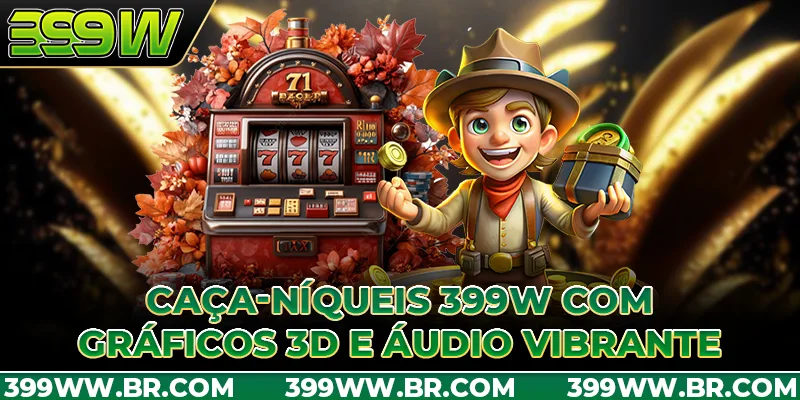 Caça-níqueis 399W com gráficos 3D e áudio vibrante